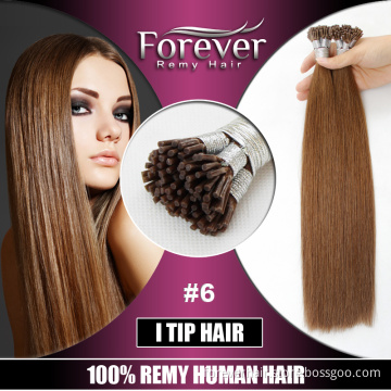 Xuchang Forever 100% remy Human cuticles Hair Italian Keratin top quality double drawn 26 inch i-tip hair extension